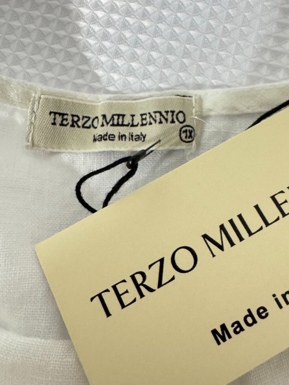 TERZO MILLENNIO Made in Italy White Linen Top 1X NWT - Picture 5 of 10